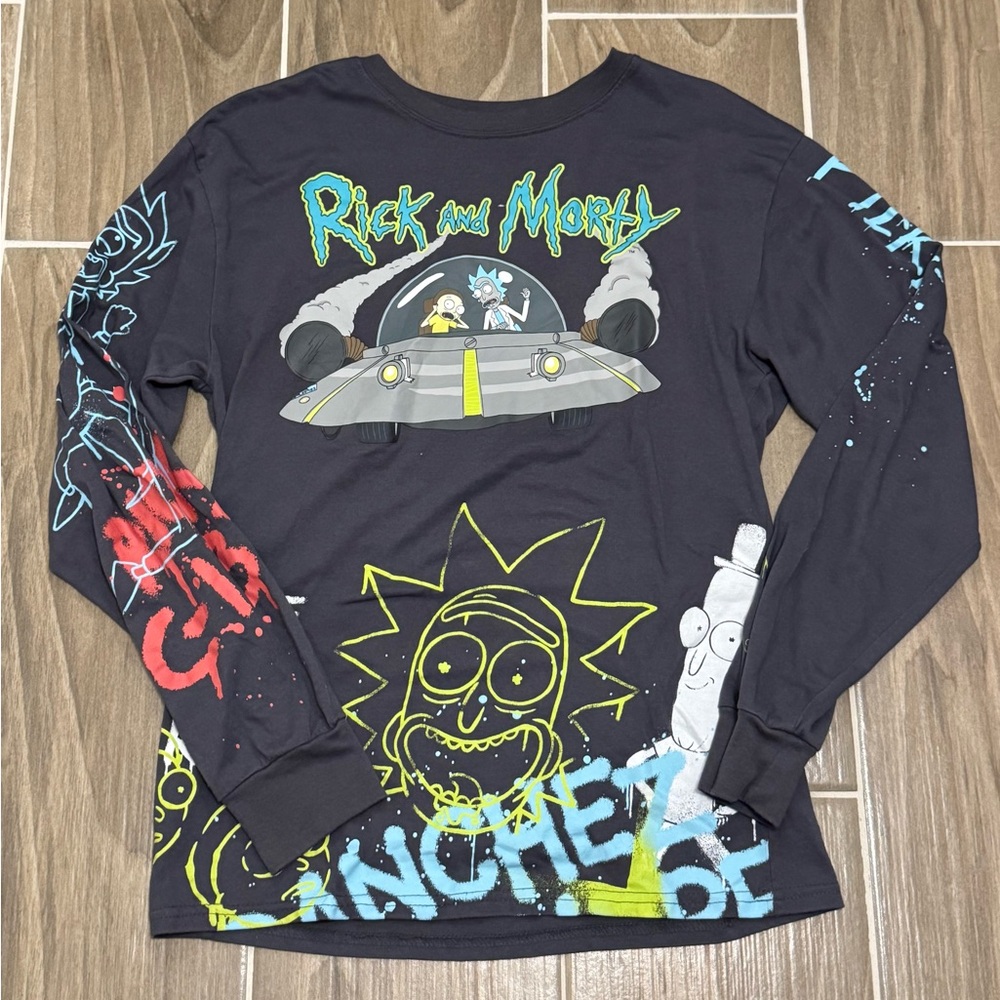 Rick and Morty Kids Long Sleeve Shirt - Black